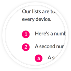 Use lists on your knowledge base