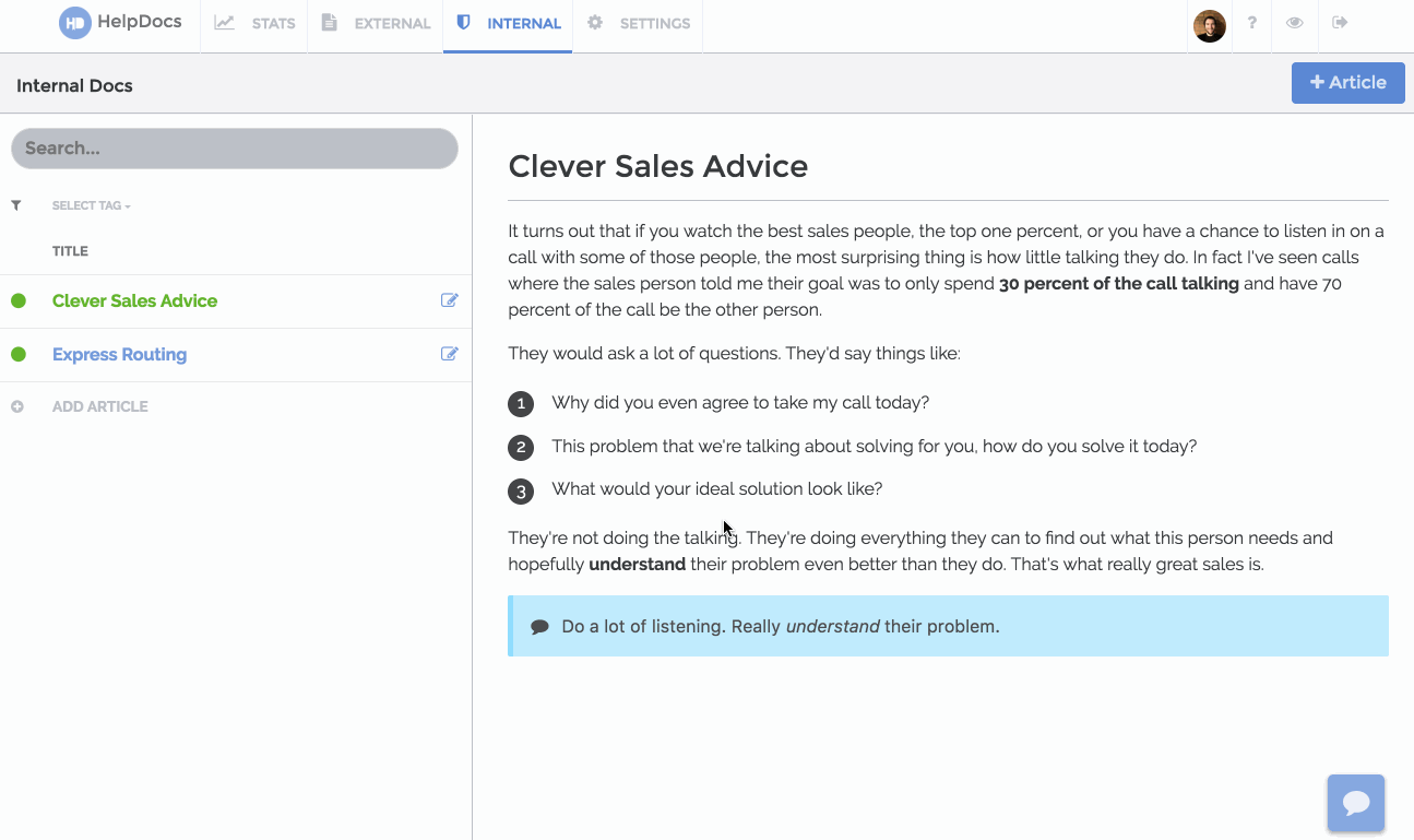 Announcing Internal Docs by HelpDocs