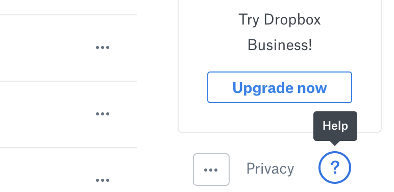 Dropbox highlight help with a simple icon