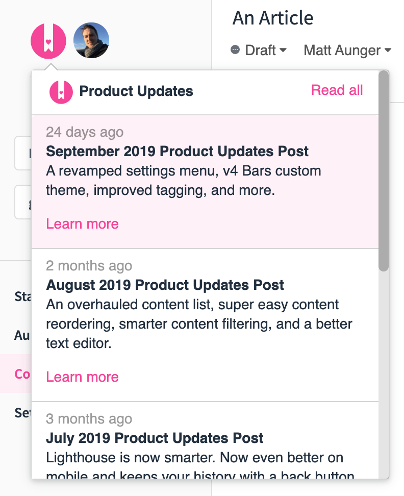 Product Updates Stream