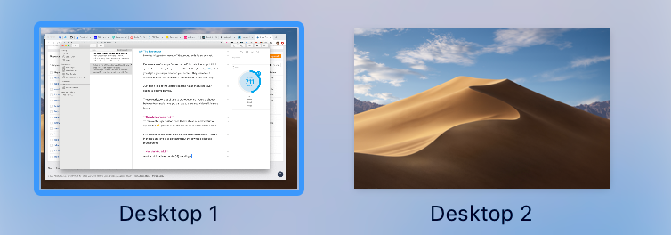 Two Desktops on MacOS